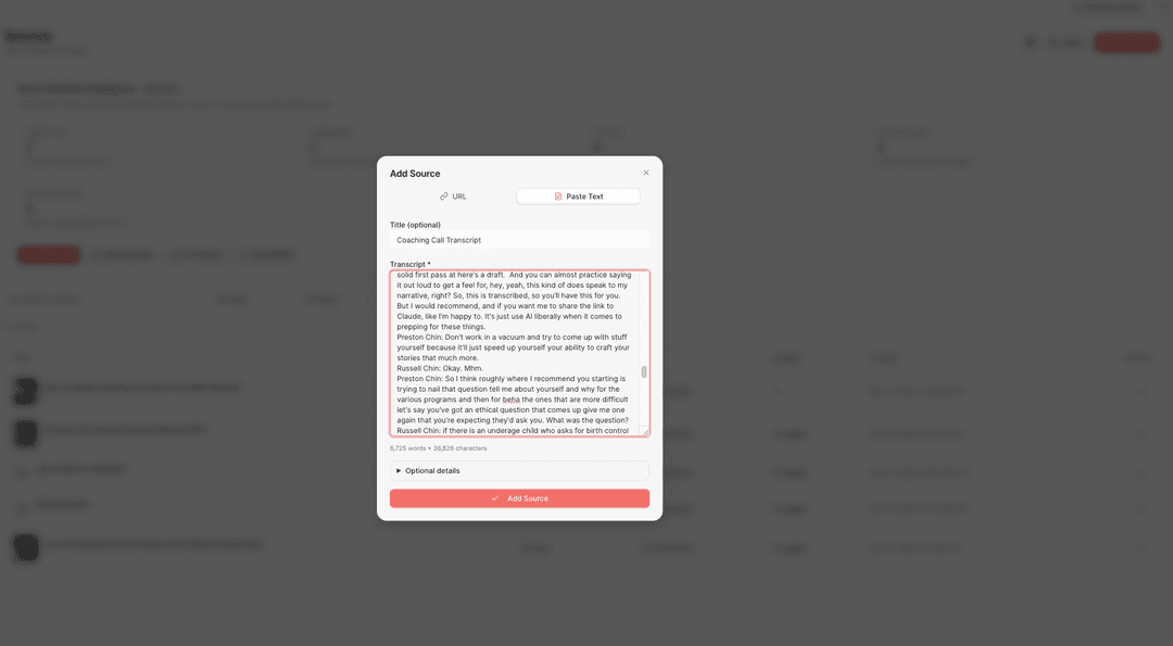 Feature supporting asset